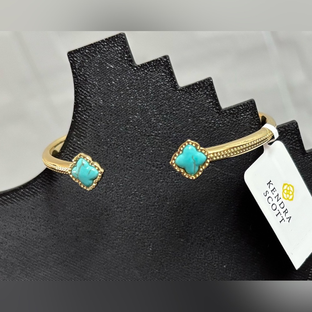 Kendra Scott Gold & Turquoise Cuff Bracelet - Picture 7 of 11